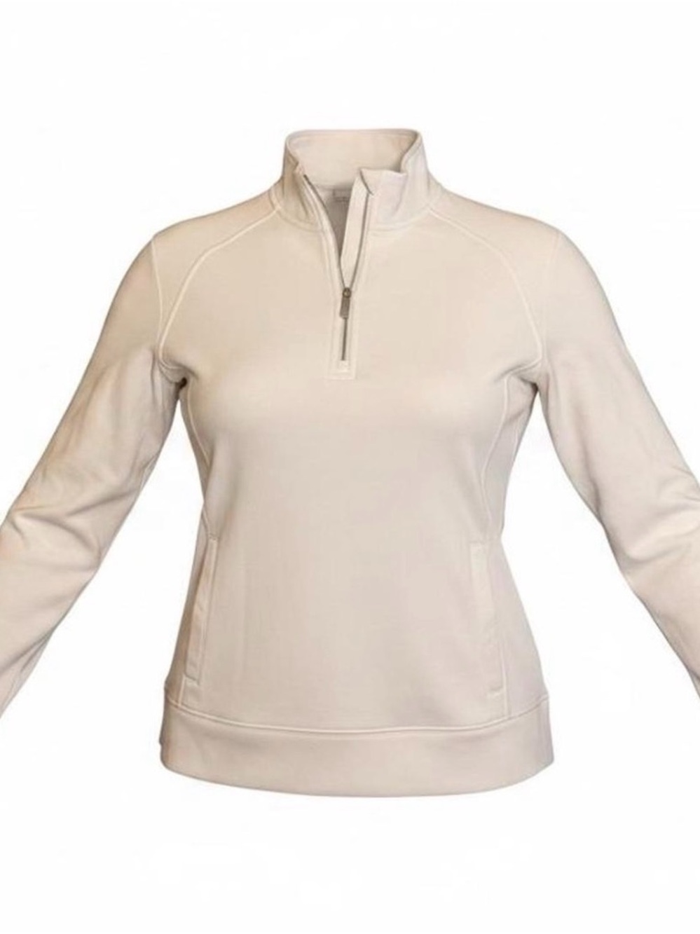 Tommy Bahama Women's Ivory 100% Cotton Quarter Zip Pullover Size XL